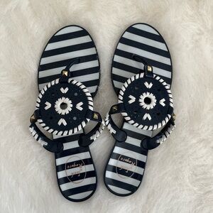 Jack Rogers Striped Navy and White Sandals